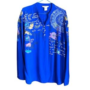 Desigual Royal Blue Artistic Blouse